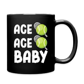 Ace Ace Baby Tennis Spruch - Tasse einfarbig - Schwarz - Rechts
