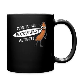Bockwurst Wurst Positiv Bratwurst - Tasse einfarbig - Schwarz - Rechts