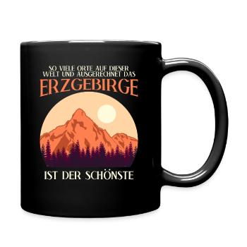 Erzgebirge Wandern Berge Erzgebirger - Tasse einfarbig - Schwarz - Rechts