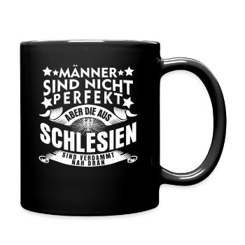 Schlesien Witz Oberschlesien Schlesier - Tasse einfarbig - Schwarz - Rechts