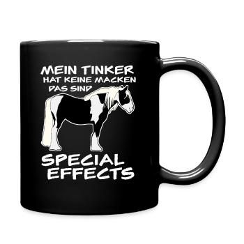 Irish Tinker Reiten Pferd Pferde - Tasse einfarbig - Schwarz - Rechts