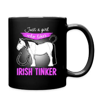 Irish Tinker Pferd Reiterin Pferde - Tasse einfarbig - Schwarz - Rechts