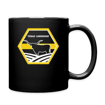 Rancher Cattle Rancher - Texas Longhorn - Full Colour Mug - black - Right