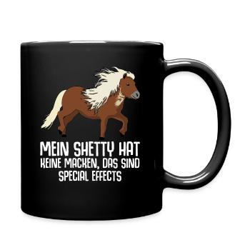 Shetty Shetland Pony Witz Shetlandpony - Tasse einfarbig - Schwarz - Rechts