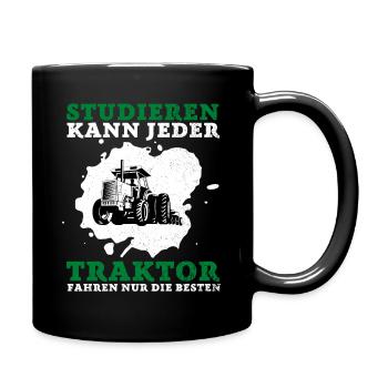 Traktor Fahrer Landwirt Trecker Bauer Agrar - Tasse einfarbig - Schwarz - Rechts