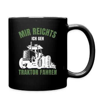 Landwirt Traktor Fahrer Trecker Bauer Agrar - Tasse einfarbig - Schwarz - Rechts