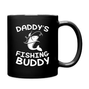 Daddy's Fishing Buddy - Kinderfischer - Tasse einfarbig - Schwarz - Rechts
