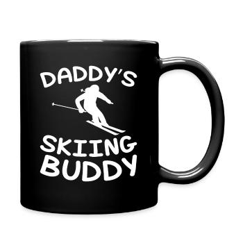 Daddy's Ski-Buddy - Kinder Skifahrer - Tasse einfarbig - Schwarz - Rechts