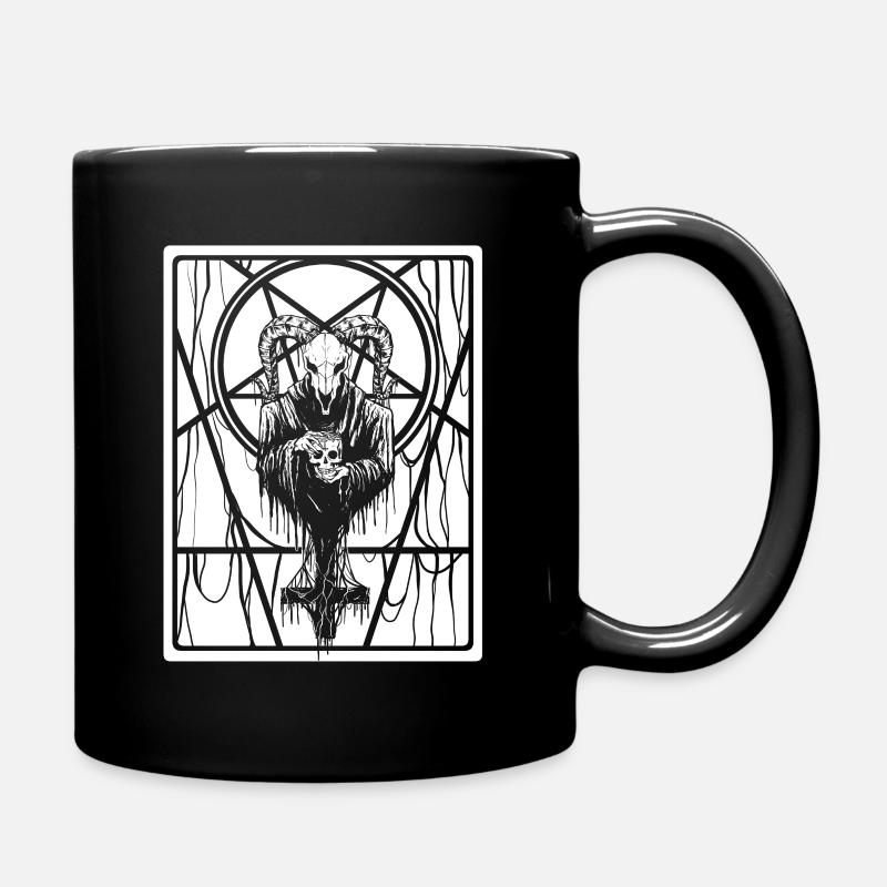 Satanic Okkult Dark Art Evil 666 Pentagram - Tasse einfarbig - Schwarz