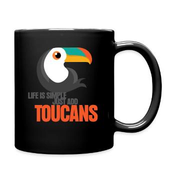 Tukan Toucan's cute toucans - Full Colour Mug - black - Right