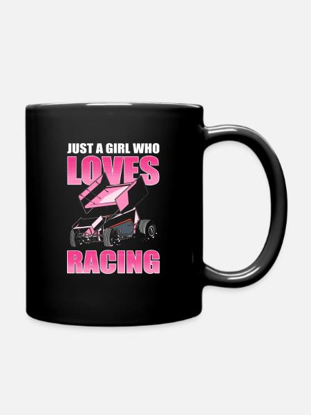 I'm Just A Girl Who Loves Racing Dirt Track - Full Colour Mug - black