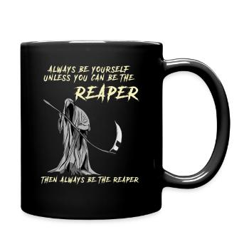 Grim Reaper funny saying - Full Colour Mug - black - Right