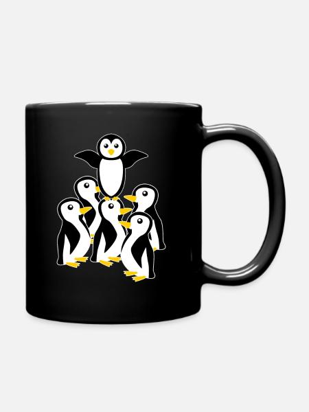Penguin Penguins - Full Colour Mug - black