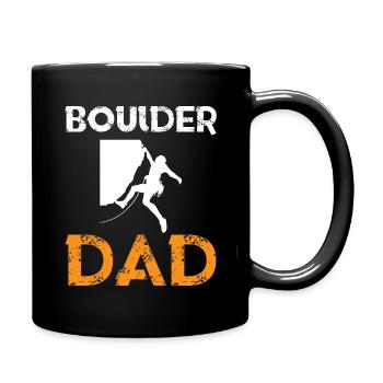 Boulder Dad Boulderer Climbing Wall Rock Face - Full Colour Mug - black - Right