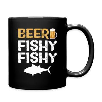 Beer Fishy Fishy Anglerin Mackerel Fly Fishing - Full Colour Mug - black - Right