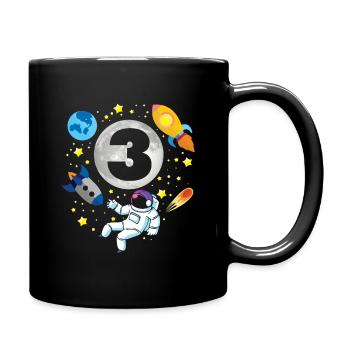 Astronaut | Space | 3th Bday | 3 Years Old Bday - Tasse einfarbig - Schwarz - Rechts