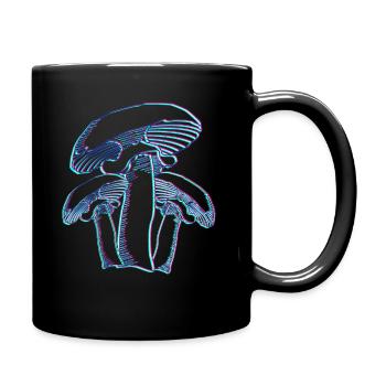 Pilzsammler abstrakte Pilze Pilzsucher - Tasse einfarbig - Schwarz - Rechts