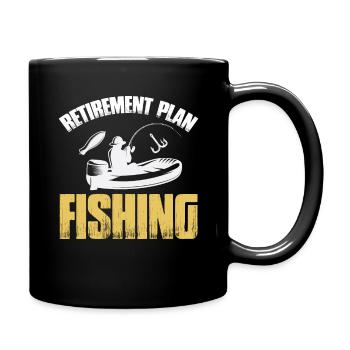 Retirement Plan Fishing Mackerel Sport Angler - Full Colour Mug - black - Right