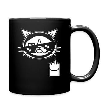 Doigt d’honneur de chat - Chat noir retourné - Mug uni - noir - Droite