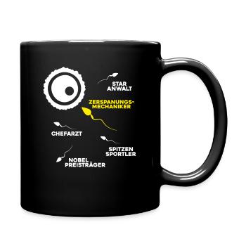 Zerspanungsmechaniker Dreher Fräser CNC Machinist - Tasse einfarbig - Schwarz - Rechts