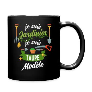 Jardinier et jeux de mots Taupe modele - Mug uni - noir - Droite