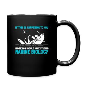 Future Marine Biologist Ocean Biology Student - Full Colour Mug - black - Right