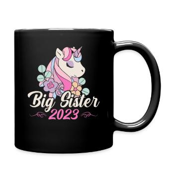 Big Sister 23 Einhorn Big Sis 23 - Tasse einfarbig - Schwarz - Rechts