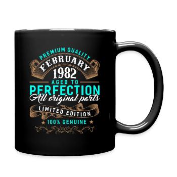 Février 1982 - Idée cadeau 40e anniversaire. - Mug uni - noir - Droite