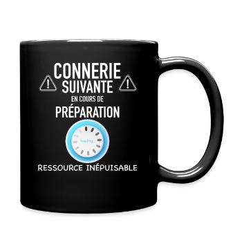 Connerie suivante papa et garçon - Mug uni - noir - Droite