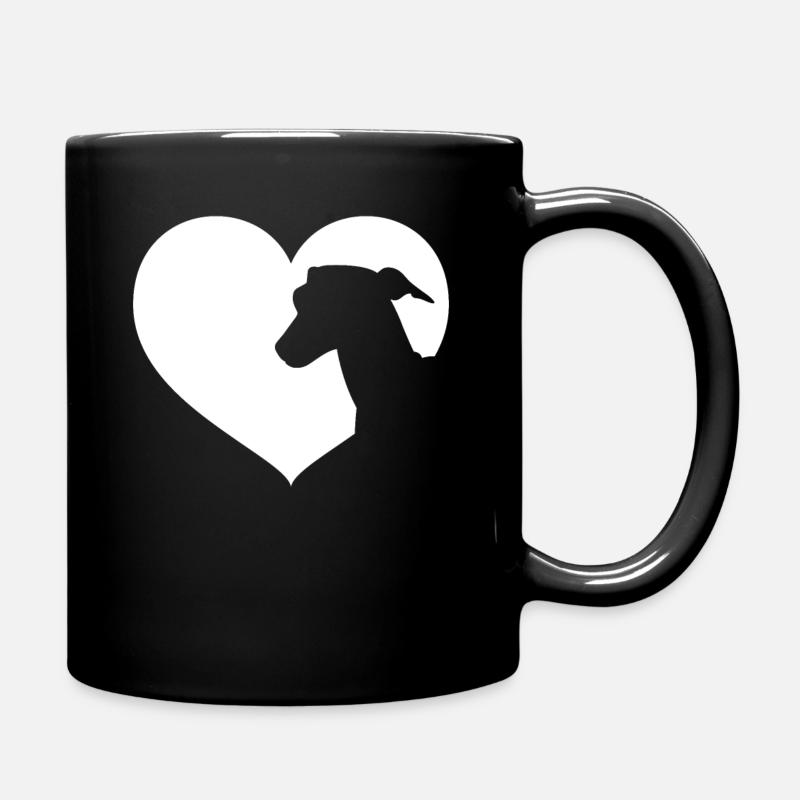 Greyhound Hunde-Herz-Silhouette - Tasse einfarbig - Schwarz