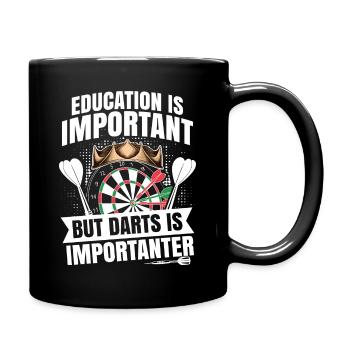 Dart Darts - darts is importanter - Full Colour Mug - black - Right
