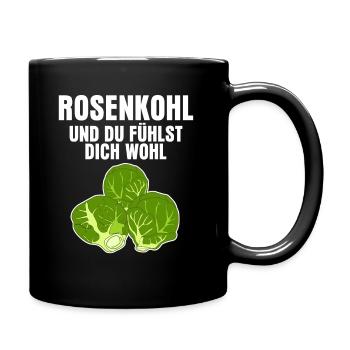 Rosenkohl Veganer Spruch für Vegetarier - Tasse einfarbig - Schwarz - Rechts