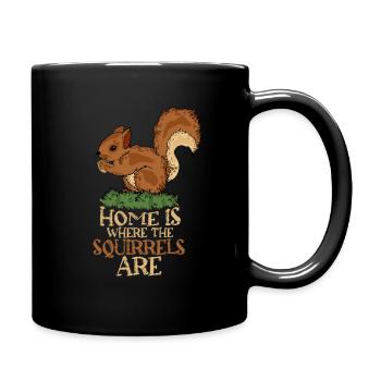 Squirrel Lover Gift Woman Squirrel - Full Colour Mug - black - Right