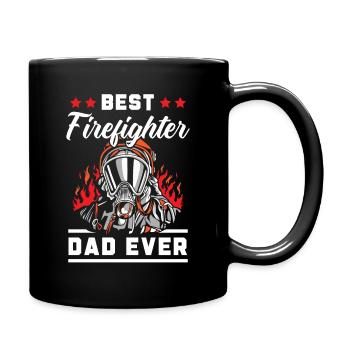 Bester Feuerwehrmann Papa Jeder Vatertag - Tasse einfarbig - Schwarz - Rechts