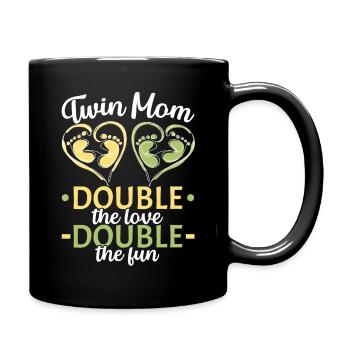 Maman Jumelle Double Amour Double Le Plaisir Enceinte Deux B - Mug uni - noir - Droite