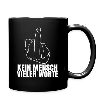 Misanthrop mit Mittelfinger Stinkefinger - Tasse einfarbig - Schwarz - Rechts