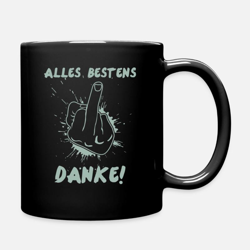 Misanthrop Mittelfinger mit Stinkefinger - Tasse einfarbig - Schwarz