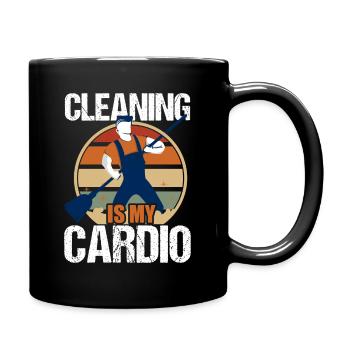Cleaning Is My Cardio Housekeeping Housekeeper - Full Colour Mug - black - Right