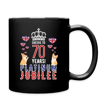 Reine 70e anniversaire du trône 2022 70 ans Platinum Corgi - Mug uni - noir - Droite