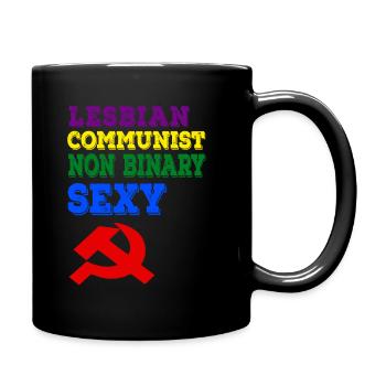 Lesbienne communiste non binaire et sexy - Mug uni - noir - Droite