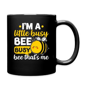 Kleine fleißige Biene - Tasse einfarbig - Schwarz - Rechts