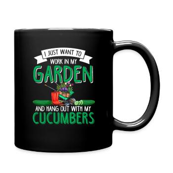 Garden Gardening Vegetables Vegan Cucumber Cucumber - Full Colour Mug - black - Right