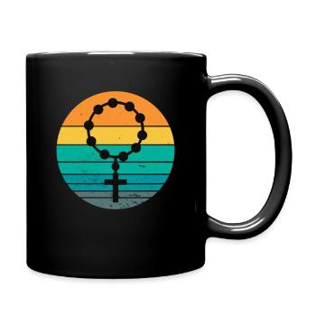 Catholic Mass God Traditional Latin Mass Rosary - Full Colour Mug - black - Right