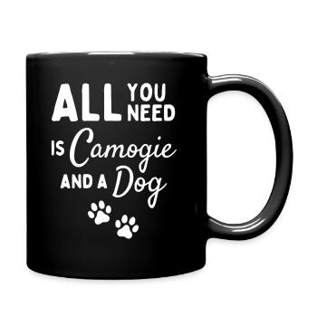 All you need is camogie and a dog - Full Colour Mug - black - Right