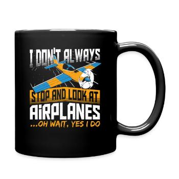 Fliegen Pilot Flugzeug Flugschule Segelflieger - Tasse einfarbig - Schwarz - Rechts