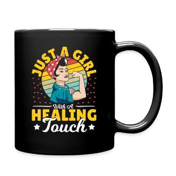 Just A Girl With A Healing Touch Massage Therapist - Full Colour Mug - black - Right
