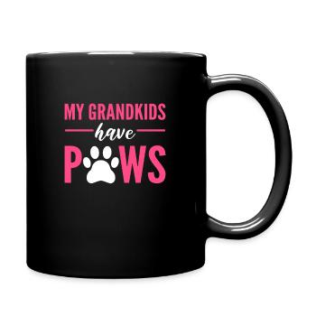 Mes petits-enfants ont des pattes Chien Grand-mère Grand-chien - Mug uni - noir - Droite