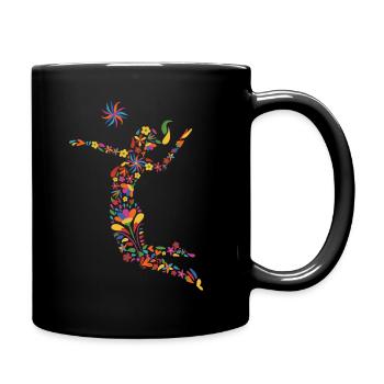 Volleyballerin Blumen Mädchen Volleyball Spielerin - Tasse einfarbig - Schwarz - Rechts