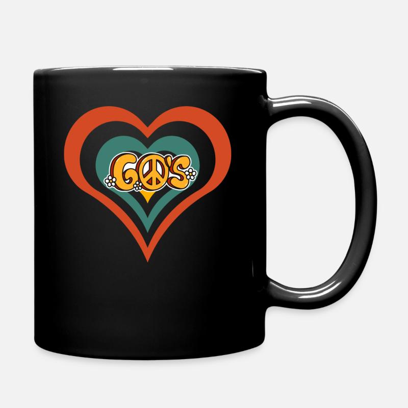 Peace and Love 60's - Full Colour Mug - black