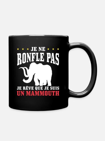 Humour Mammouth Ronfler Odeur - Mug uni - noir